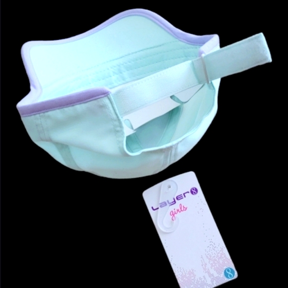 LAYER 8 | Girls Toddler Sun Protection Hat  2-Tone Pastel | Adj Size Strap | NWT - Picture 6 of 8
